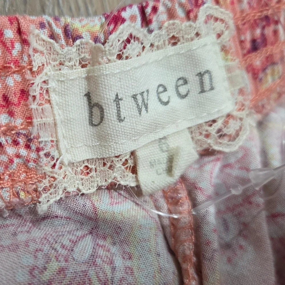 Btween Girls Pink Twist Front Crop Top and Paisley Wide Leg Pants Set Size 6